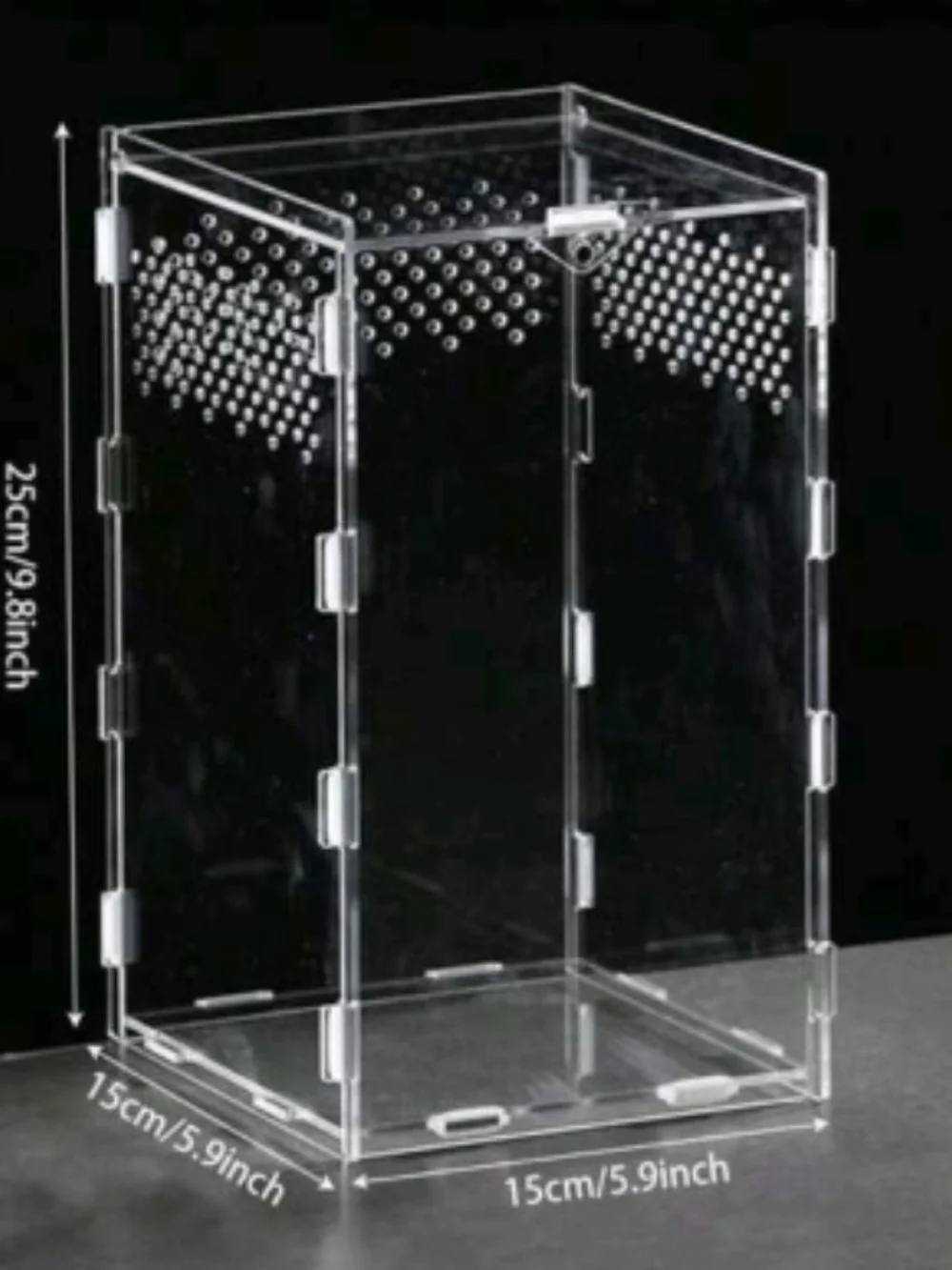 Clear Acrylic Terrarium Enclosure with Ventilation Jumping Spider